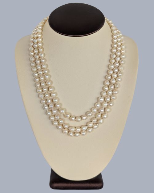 1920S TRIPLE STRAND PEARL NECKLACE WITH ART DECO JADEITE CLASP WITH BIRMINGHAM ASSAY OFFICE GEM REPORT - ADDITIONAL PHOTO 12