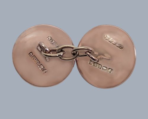 EDWARDIAN MOTHER OF PEARL CUFFLINKS 1906 SOLOMON BLANCKENSEE SON 9CT GOLD BIRMINGHAM HALLMARKED - ADDITIONAL PHOTO 3