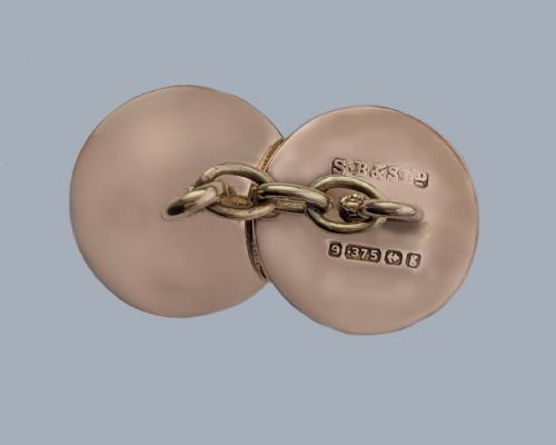 EDWARDIAN MOTHER OF PEARL CUFFLINKS 1906 SOLOMON BLANCKENSEE SON 9CT GOLD BIRMINGHAM HALLMARKED - ADDITIONAL PHOTO 4