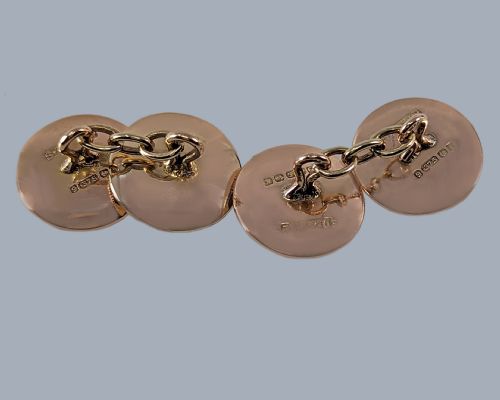 EDWARDIAN MOTHER OF PEARL CUFFLINKS 1906 SOLOMON BLANCKENSEE SON 9CT GOLD BIRMINGHAM HALLMARKED - ADDITIONAL PHOTO 7
