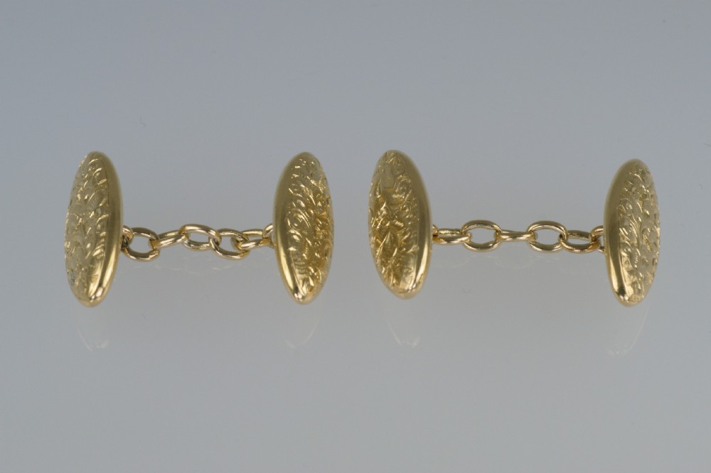 Victorian 18ct Gold Hallmarked Birmingham 1900 Antique Cuff links in Original Box View III