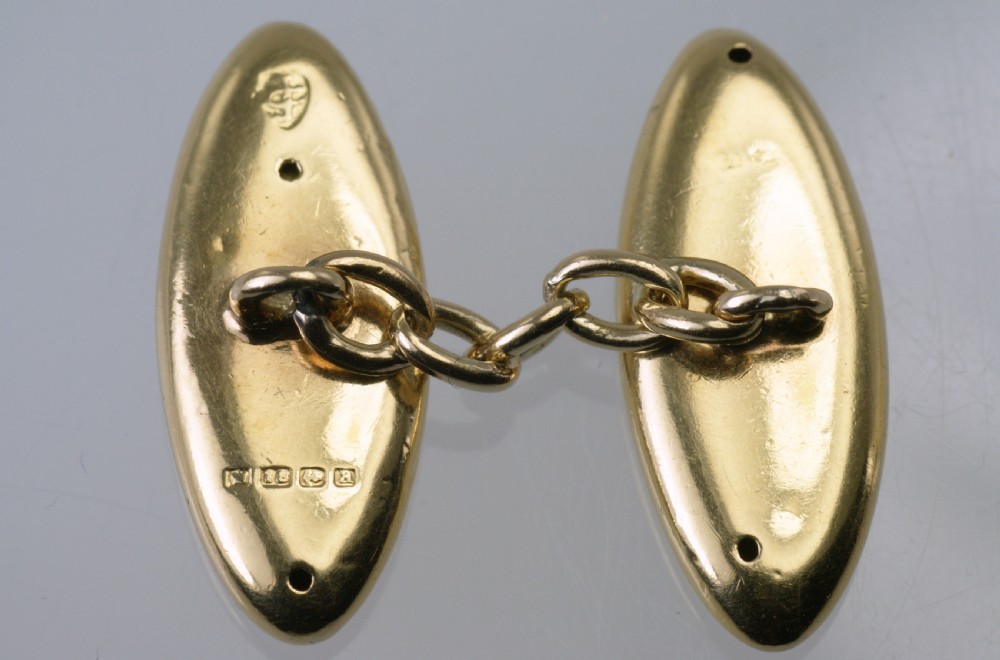 Victorian 18ct Gold Hallmarked Birmingham 1900 Antique Cuff links in Original Box View IV