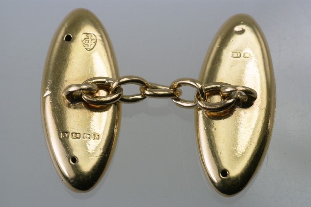 Victorian 18ct Gold Hallmarked Birmingham 1900 Antique Cuff links in Original Box View V