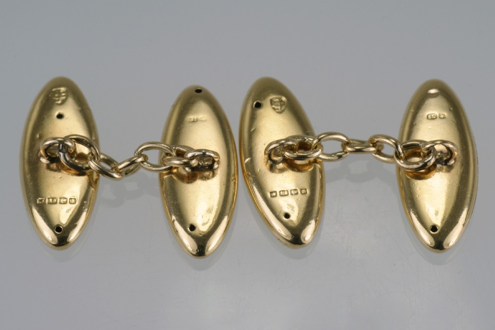 Victorian 18ct Gold Hallmarked Birmingham 1900 Antique Cuff links in Original Box View VI