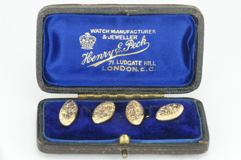 Victorian 18ct Gold Hallmarked Birmingham 1900 Antique Cuff links in Original Box View VII
