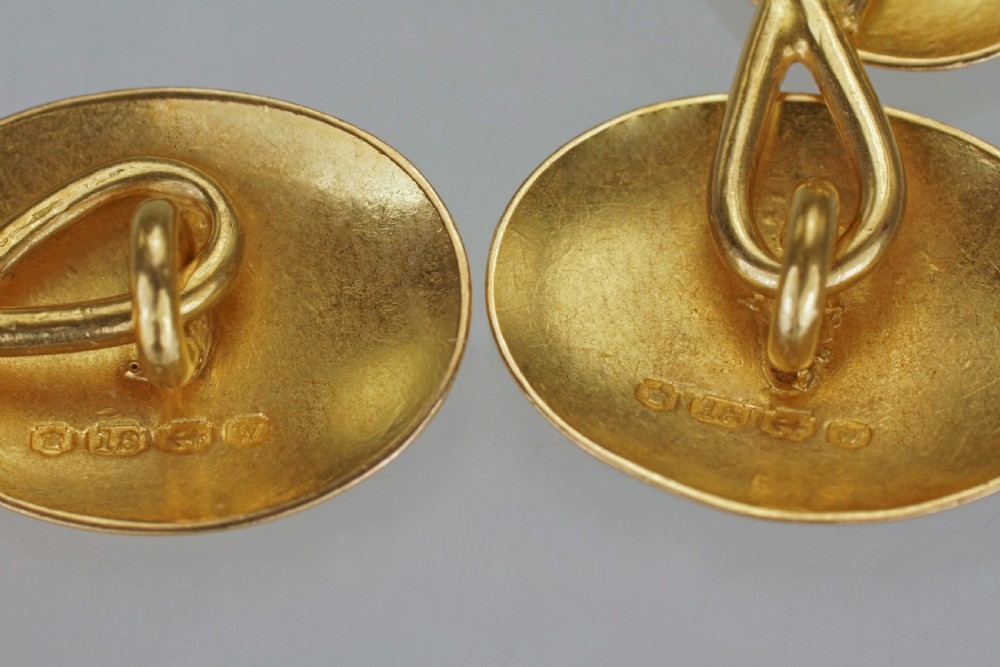 Victorian 18ct Gold Cuff Links Hallmarked Birmingham 1871 Antique Foliate Cufflinks View VII