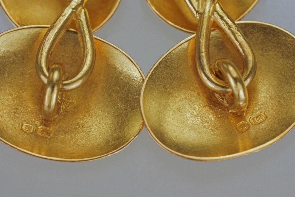 Victorian 18ct Gold Cuff Links Hallmarked Birmingham 1871 Antique Foliate Cufflinks View VIII