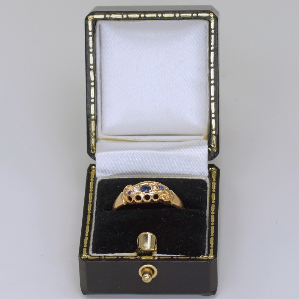 Antique 18ct Gold Sapphire & Rose Cut Diamond Ring Hallmarked Birmingham 1911 View XIII