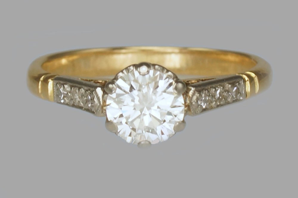 Vintage 0.65ct Diamond Solitaire 18ct Gold Single Stone 1920's Engagemet Ring 