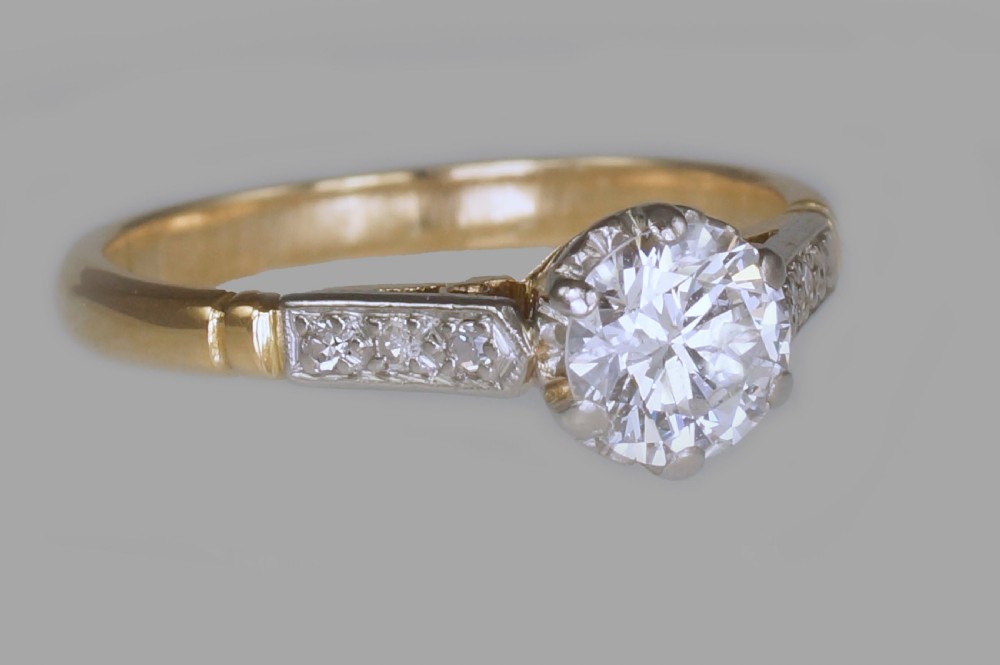 Vintage 0.65ct Diamond Solitaire 18ct Gold Single Stone 1920's Engagemet Ring  View III
