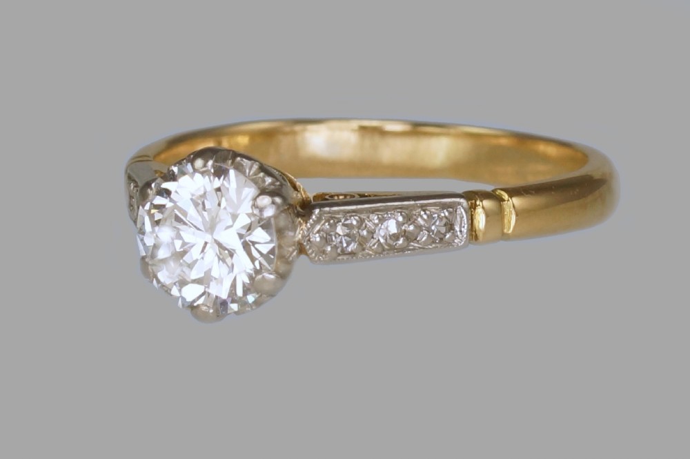 Vintage 0.65ct Diamond Solitaire 18ct Gold Single Stone 1920's Engagemet Ring  View VI