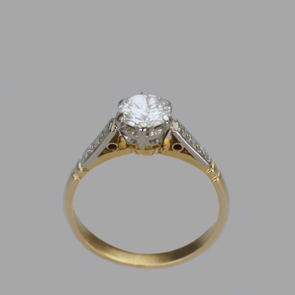 Vintage 0.65ct Diamond Solitaire 18ct Gold Single Stone 1920's Engagemet Ring  View VII