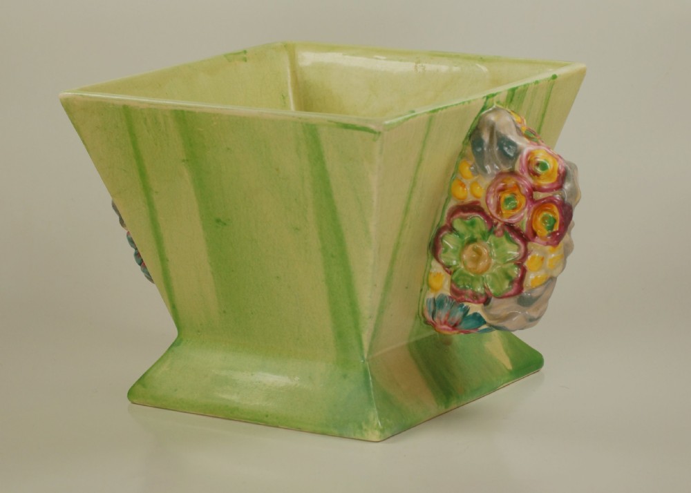 CLARICE CLIFF Bizarre My Garden Vase with Frog Rare Posy Holder Superb Conditon  View IV