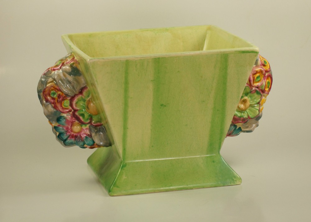 CLARICE CLIFF Bizarre My Garden Vase with Frog Rare Posy Holder Superb Conditon  View V