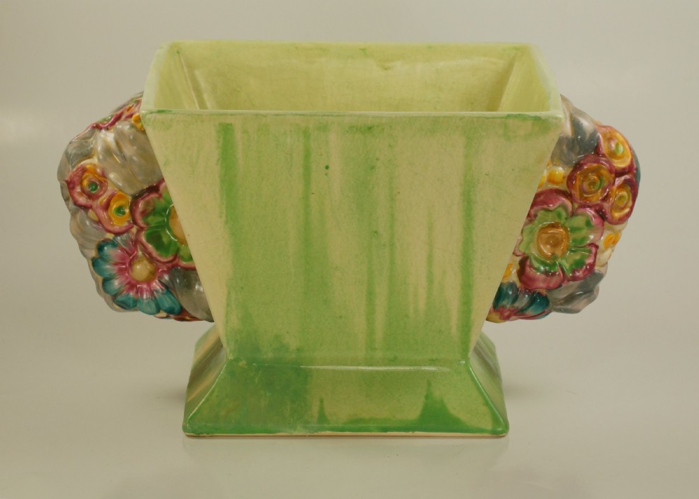 CLARICE CLIFF Bizarre My Garden Vase with Frog Rare Posy Holder Superb Conditon  View XIV