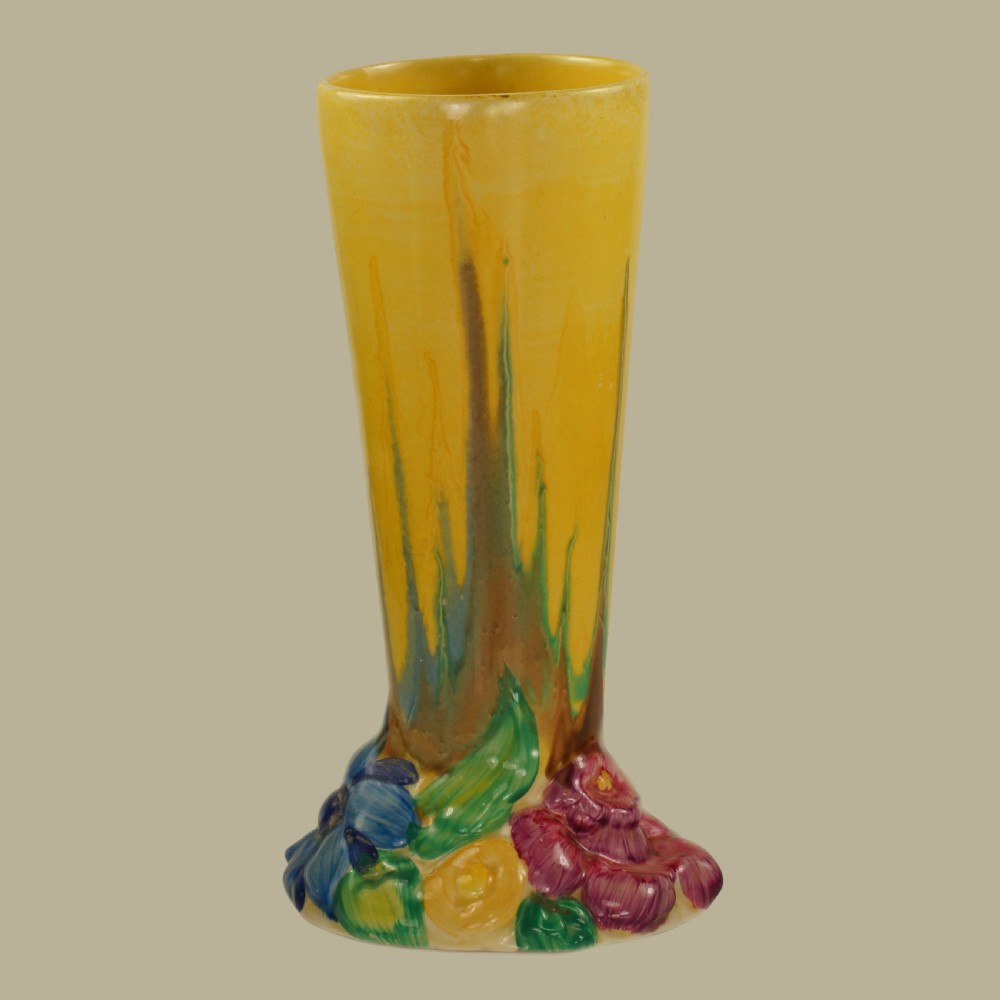 CLARICE CLIFF Bizarre My Garden Vase Rare Hand Painted Wilkinson Ltd Posy Vase 