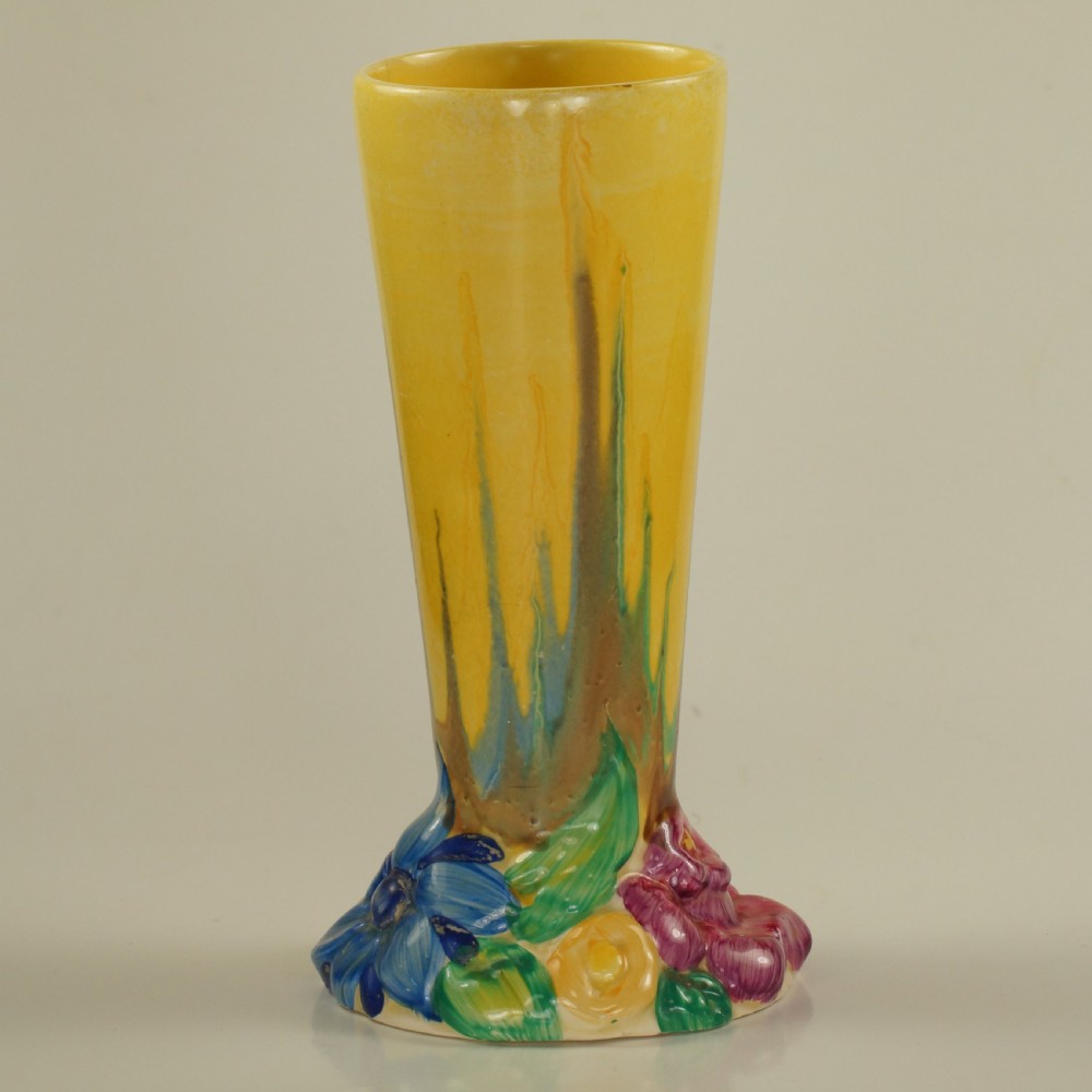 CLARICE CLIFF Bizarre My Garden Vase Rare Hand Painted Wilkinson Ltd Posy Vase  View V