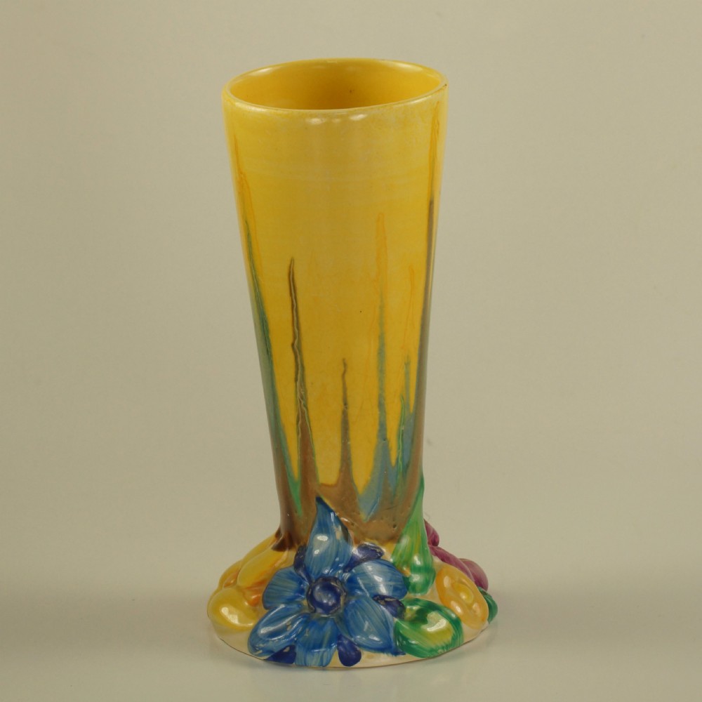 CLARICE CLIFF Bizarre My Garden Vase Rare Hand Painted Wilkinson Ltd Posy Vase  View IX