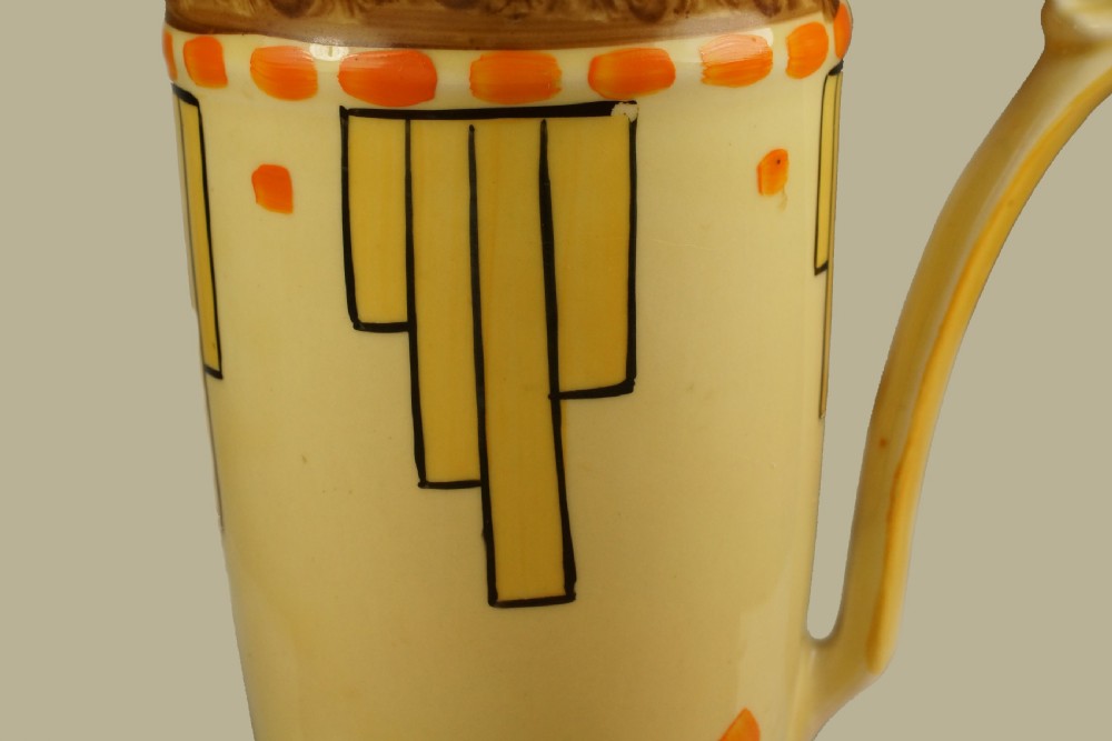 Myott Son & Co Art Deco Trumpet Jug Rare Hand Painted Vase  View IX
