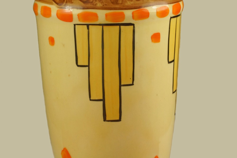 Myott Son & Co Art Deco Trumpet Jug Rare Hand Painted Vase  View X