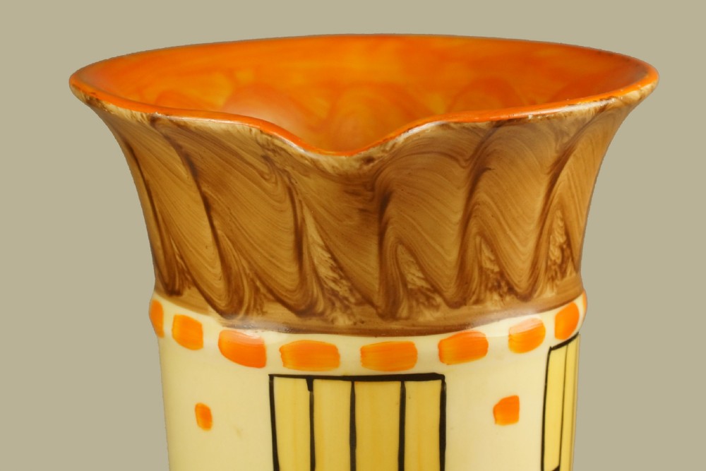 Myott Son & Co Art Deco Trumpet Jug Rare Hand Painted Vase  View XII