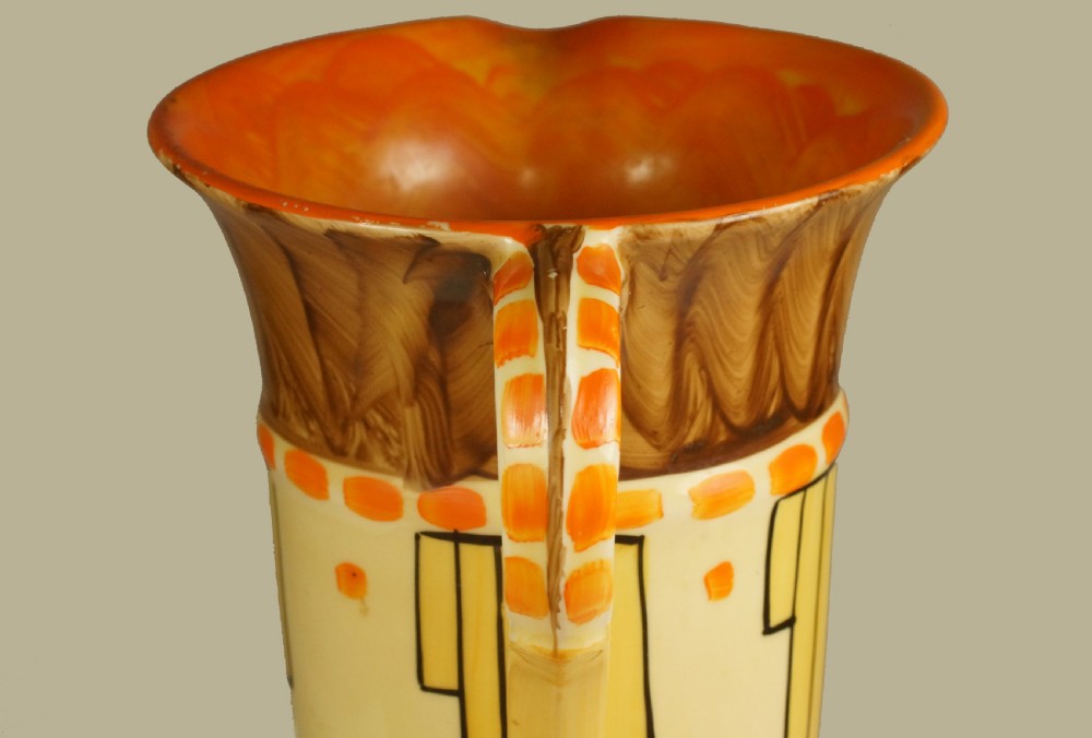 Myott Son & Co Art Deco Trumpet Jug Rare Hand Painted Vase  View XIII
