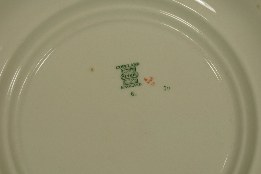 Copeland Spode Antique Platter & 6 Plates Fish Pattern Set Vintage English 1930  View IX