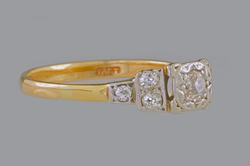 Antique 0.65ct Old Mine Cut Diamond Ring Edwardian 18K Gold Engagement Solitaire View XIV