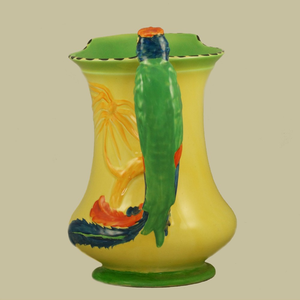 Burleigh Ware Parrot Handle Jug Vintage Art Deco Rare Colourway Superb Condition  View II