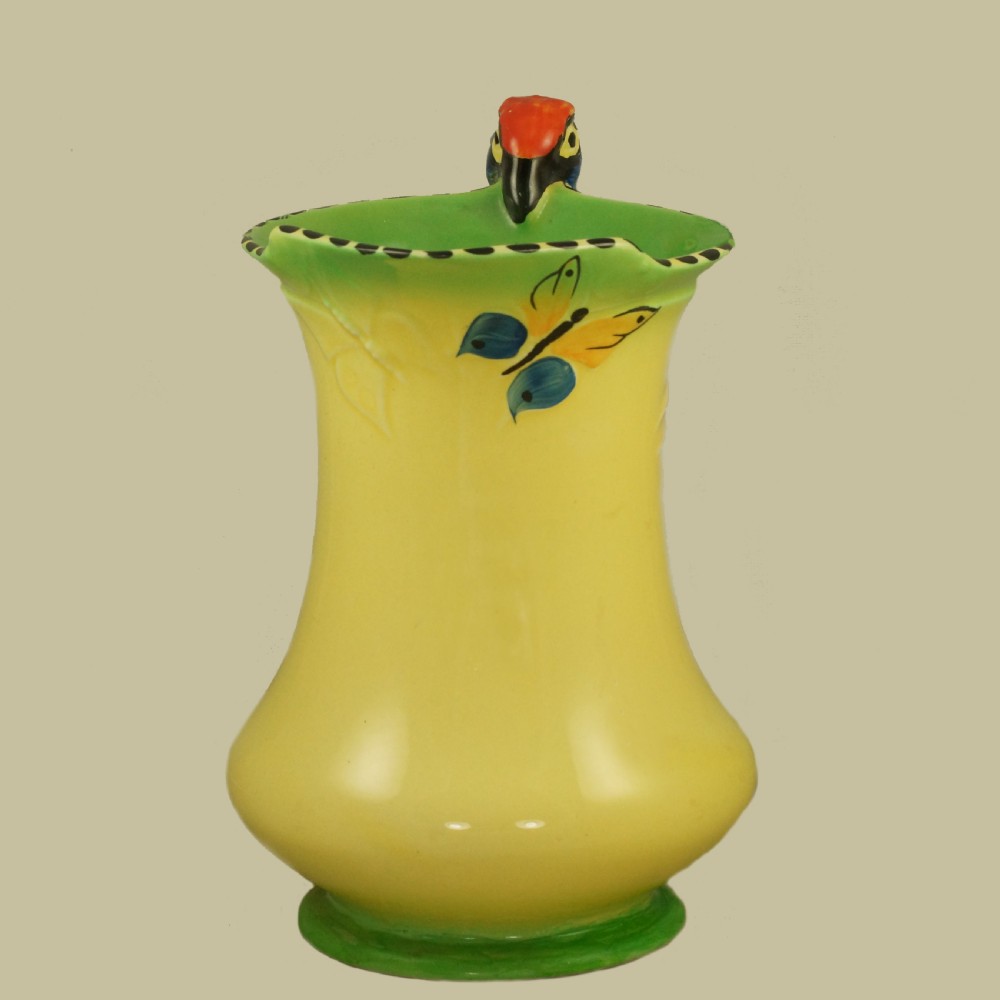Burleigh Ware Parrot Handle Jug Vintage Art Deco Rare Colourway Superb Condition  View VII