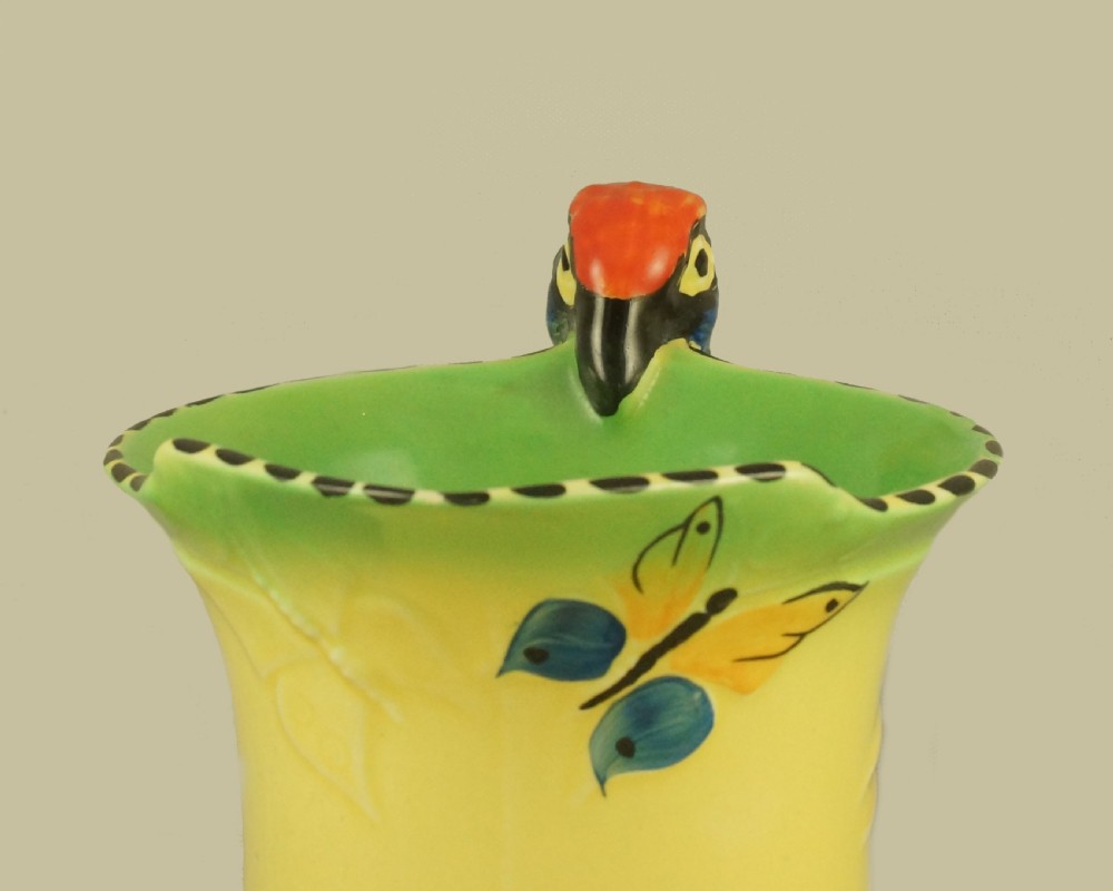 Burleigh Ware Parrot Handle Jug Vintage Art Deco Rare Colourway Superb Condition  View XI