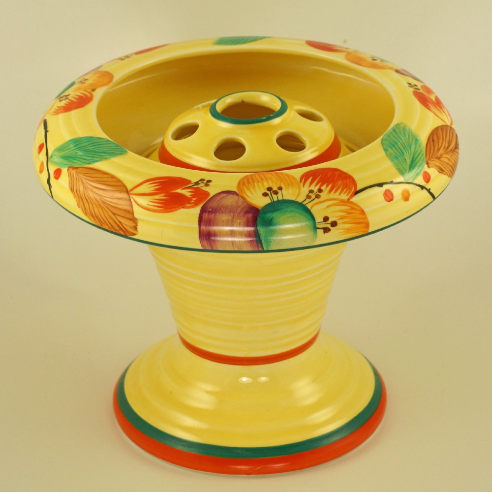 Art Deco Crown Ducal Vase with Frog Rare Floral Posy Holder Superb Conditon View II