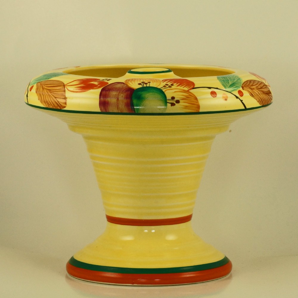 Art Deco Crown Ducal Vase with Frog Rare Floral Posy Holder Superb Conditon View III