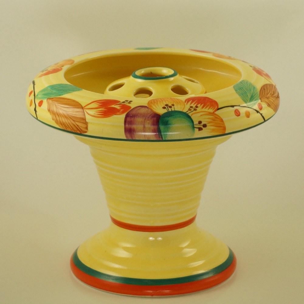 Art Deco Crown Ducal Vase with Frog Rare Floral Posy Holder Superb Conditon View IV