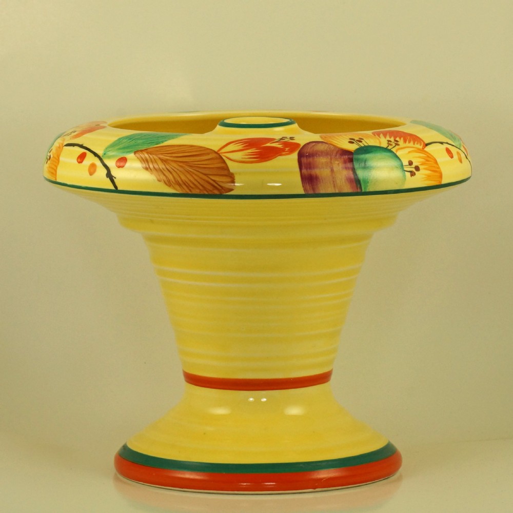 Art Deco Crown Ducal Vase with Frog Rare Floral Posy Holder Superb Conditon View V