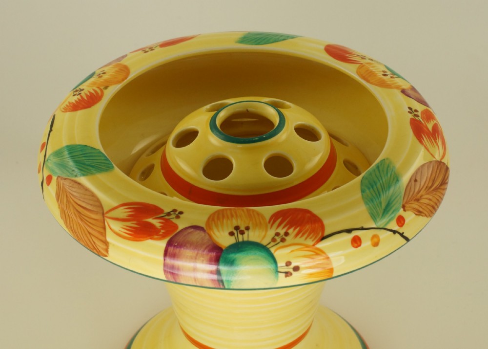 Art Deco Crown Ducal Vase with Frog Rare Floral Posy Holder Superb Conditon View VII