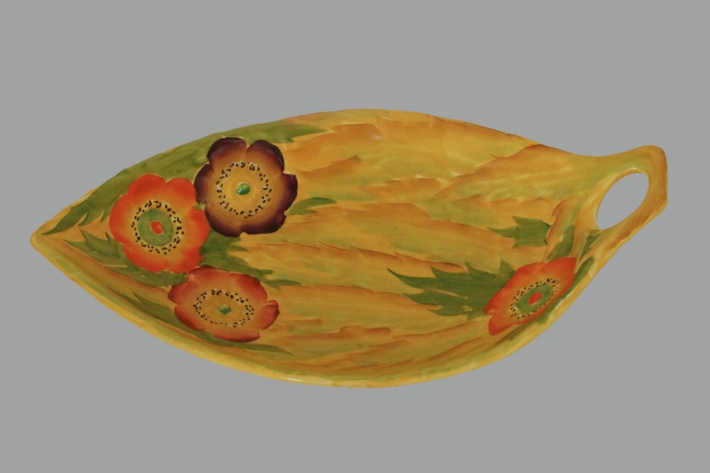 Carlton Ware Large Anemone Pierced Handle Dish 10