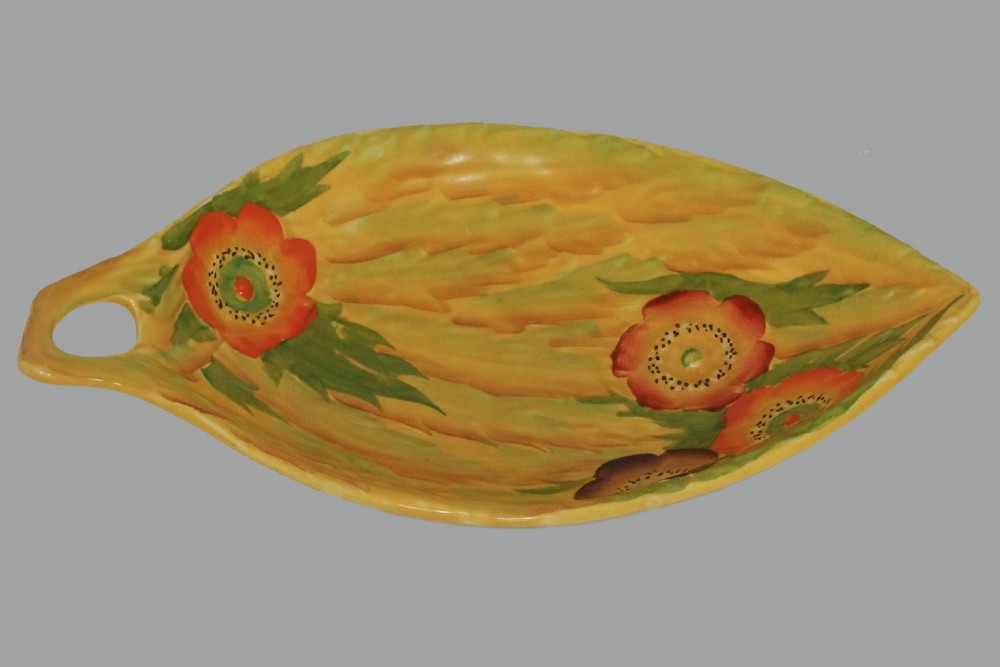 Carlton Ware Large Anemone Pierced Handle Dish 10