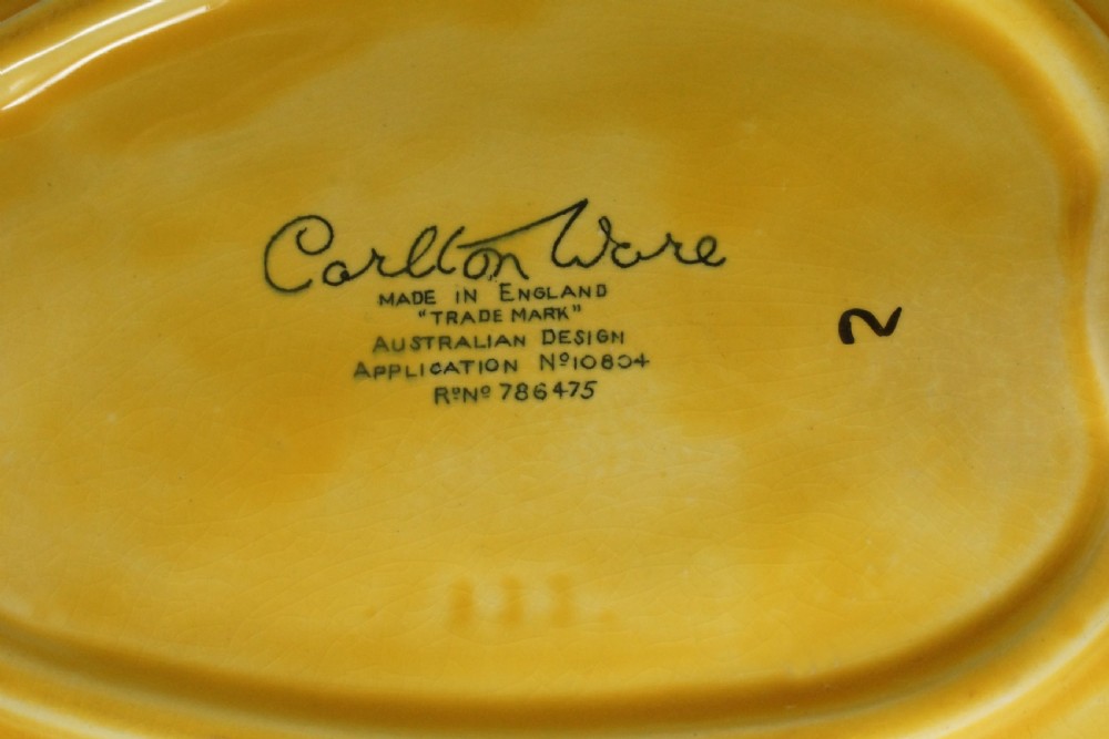 Carlton Ware Large Anemone Pierced Handle Dish 10