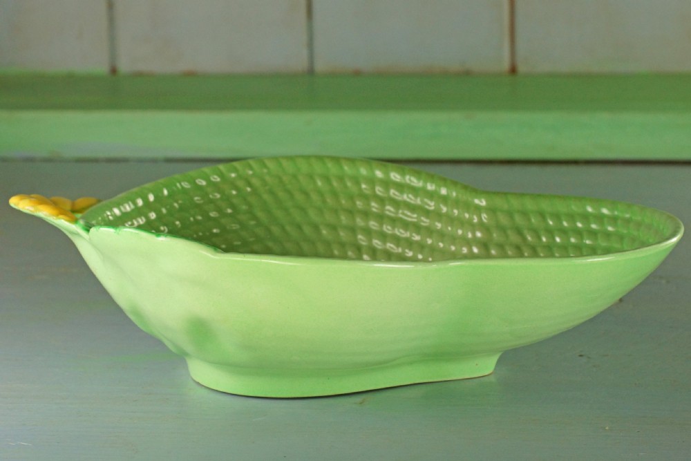 Carlton Ware Basket Weave Primula Bowl Australian Majolica Green Bowl 8.5