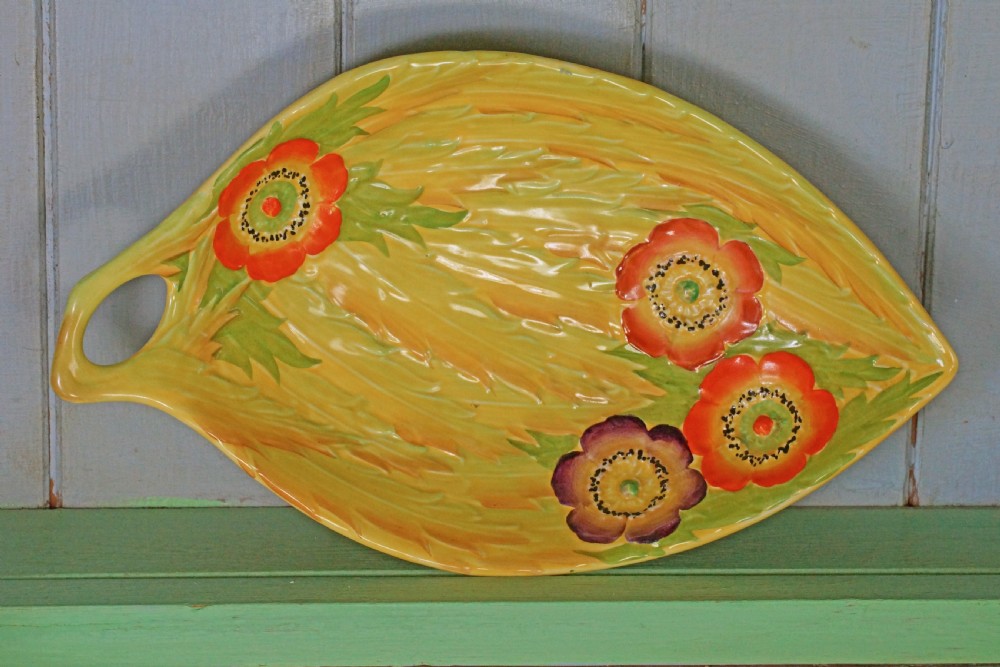 Two Carlton Ware Anemone Bowls Large Dish 10