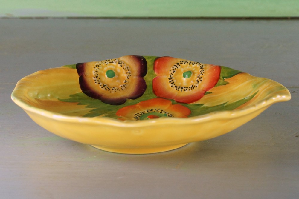 Two Carlton Ware Anemone Bowls Large Dish 10