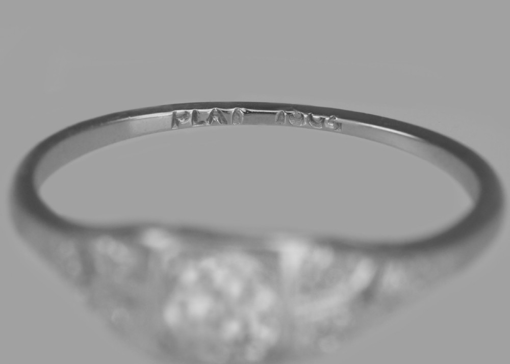 Old Mine Cushion Cut Solitaire Diamond Ring Genuine 1920's 18ct Gold & Platinum Antique Ring View VI