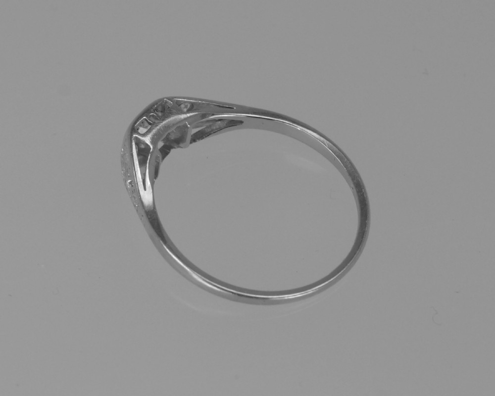 Old Mine Cushion Cut Solitaire Diamond Ring Genuine 1920's 18ct Gold & Platinum Antique Ring View IX