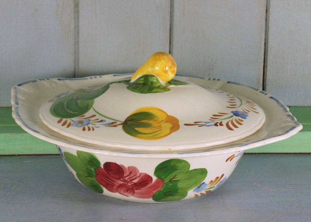 Simpsons Belle Fiore Vintage Vegetable Dish with Lid Cobridge Chanticleer Ware  View VI
