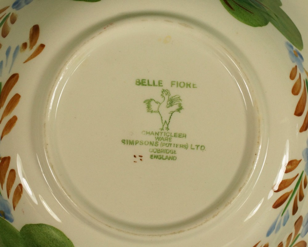 Simpsons Belle Fiore Vintage Vegetable Dish with Lid Cobridge Chanticleer Ware  View X