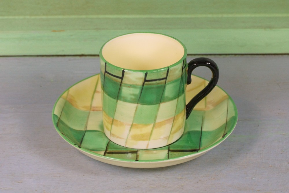 Crown Staffordshire Art Deco Coffee Set Rare Geometric Pattern Boxed Porcelain View VI