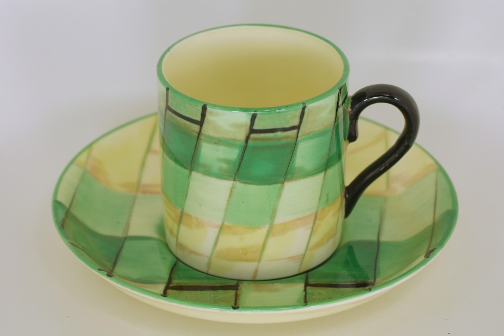 Crown Staffordshire Art Deco Coffee Set Rare Geometric Pattern Boxed Porcelain View XVII