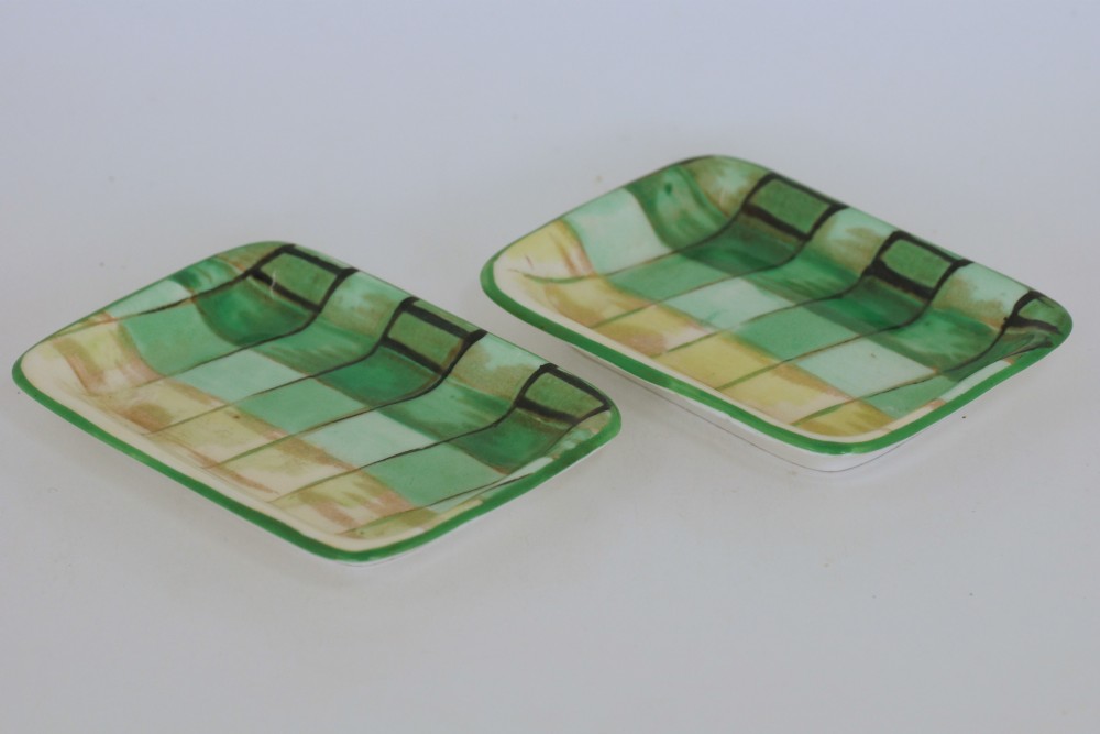 Crown Staffordshire Art Deco Coffee Set Rare Geometric Pattern Boxed Porcelain View XX