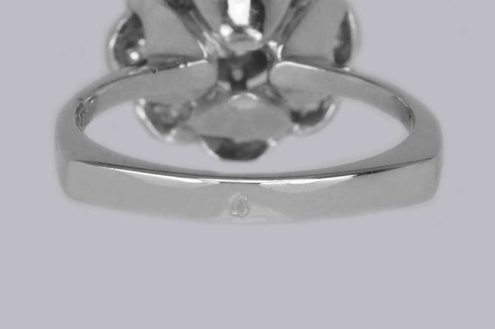 18ct GOLD DIAMOND CLUSTER RING French Retro 1.00ct Diamond Art Deco Ring circa 1920 View XVI